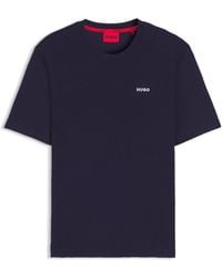 HUGO - Pyjama-Shirt Mit Waffelstruktur Und Logo-Stickerei - Lyst