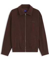 HUGO - Oversized-Fit Cordjacke Mit Script-Logo - Lyst