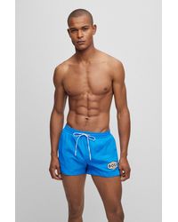 BOSS - Quick-drying Swim Shorts With Logo Details - Lyst