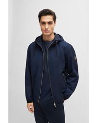BOSS - Water-repellent Hooded Jacket In A Regular Fit - Lyst