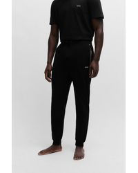 BOSS - Stretch-cotton Tracksuit Bottoms With Logo Detail - Lyst