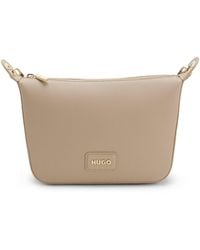 HUGO - Grained Faux-Leather Shoulder Bag With-Tone Hardware - Lyst