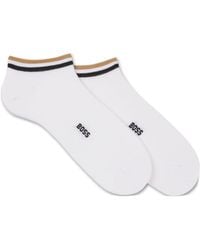 BOSS - Two-Pack Of Ankle Socks With Signature-Stripe Cuffs - Lyst