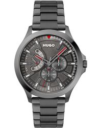 HUGO Grijsgecoat, Multifunctioneel Horloge Met Geschakelde Polsband