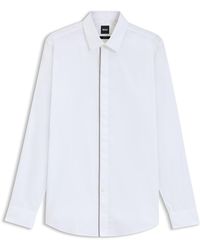 BOSS - Slim-Fit Overhemd Van Gemakkelijk Te Strijken Katoenen Popeline - Lyst
