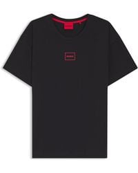 HUGO - Relaxed-Fit Top Met High-Density-Logoprint - Lyst