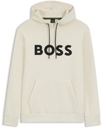 BOSS - Hoodie Van Katoenmix Met Gevormd Logo - Lyst