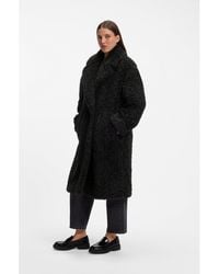 HUGO - Oversized-Fit Teddy Coat With Double-Breasted Closure - Lyst