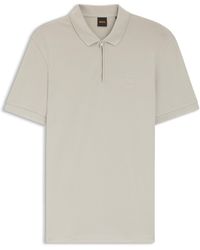 BOSS - Slim-Fit Poloshirt Aus Stretch-Baumwolle Mit Logo-Aufnäher - Lyst