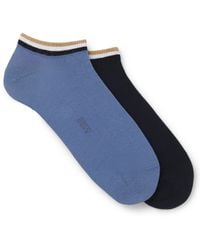BOSS - Two-Pack Of Ankle Socks With Signature-Stripe Cuffs - Lyst