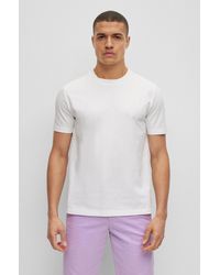 BOSS - Cotton-jersey T-shirt With Logo Collar - Lyst