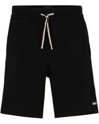 BOSS - Pyjama-Shorts aus Stretch-Baumwolle mit Logo-Print - Lyst