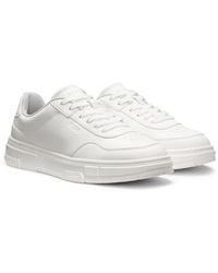 HUGO - Faux-Leather Trainers With Zigzag Detailing - Lyst