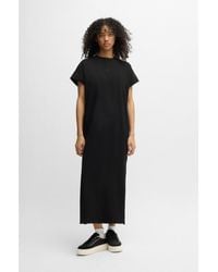 HUGO - Cotton T-Shirt Dress With Happy Logo - Lyst