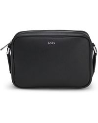 BOSS - Borsa A Tracolla Con Lettering Del Logo Color Argento - Lyst