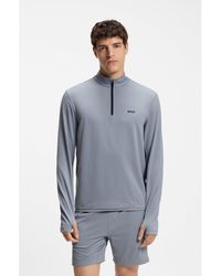 BOSS - Active Quarter-Zip Sweatshirt With Moisture Management - Lyst