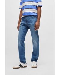BOSS - Regular-fit Jeans In Blue Soft Stretch Denim - Lyst