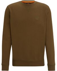 BOSS - Relaxed-Fit Sweatshirt aus Baumwoll-Terry mit Logo-Aufnäher - Lyst