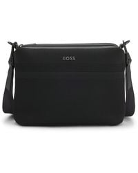 BOSS - Crossbody Bag With Knitted Structure - Lyst