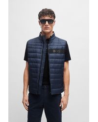 BOSS - Water-repellent Gilet With 3d-logo Tape - Lyst