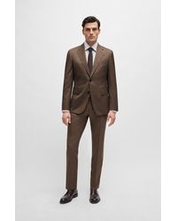 BOSS - Regular-fit Suit In Micro-patterned Virgin Wool - Lyst