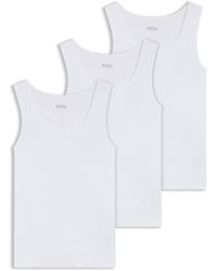BOSS - Three-Pack Of Underwear Vests - Lyst
