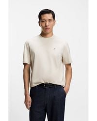 BOSS - Cotton T-Shirt With Double-B-Monogram Badge - Lyst