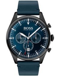 Hugo boss blue leather strap watch Outlet
