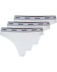 HUGO - String "TRIPLET THONG STRIPE", (3 St.), mit Logo-Elastikbund - Lyst