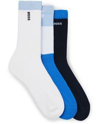 BOSS - Three-pack Of Short-length Socks With Logo Details - Lyst