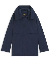 BOSS - Waterafstotende Jas Met Afneembare Capuchon - Lyst