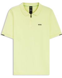 BOSS - Pull À Encolure Polo Zippée En Coton - Lyst