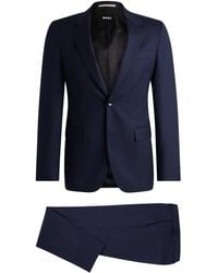BOSS - Slim-Fit Anzug aus fein gemusterter Schurwolle - Lyst