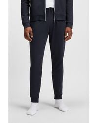 BOSS - Cotton-Terry Tracksuit Bottoms With Logo Print - Lyst