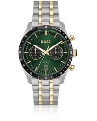 BOSS - Dial Watch With Two-Tone Bracelet - Lyst