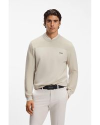 BOSS - Mixed-Structure Sweater With Moisture Management - Lyst