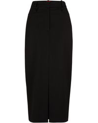 HUGO - Maxi Skirt With High Front Slit In Stretch Fabric - Lyst