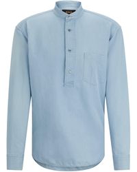 BOSS - Regular-Fit Popover-Hemd aus Leinen und Baumwolle - Lyst
