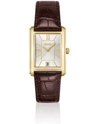 BOSS - Leather-Strap Watch With- Dial - Lyst