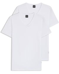 BOSS - Two-Pack Of Slim-Fit Stretch-Cotton Underwear T-Shirts - Lyst