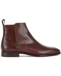BOSS by HUGO BOSS - Side Zip Ankle Boots In Polished Leather - Lyst