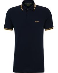 BOSS - Slim-Fit Poloshirt aus Stretch-Baumwolle mit Branding - Lyst