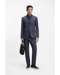 BOSS - Three-Piece Slim-Fit Suit With Zip-Up Waistcoat - Lyst