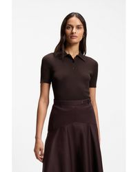 BOSS - Rib-Knit Polo - Lyst