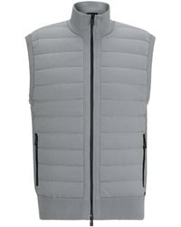 BOSS - Doudoune Regular Fit sans manches en mélange de matières - Lyst