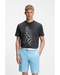 BOSS - Stretch-Cotton T-Shirt With Geometric Print - Lyst