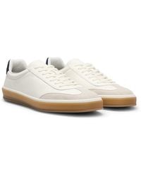 BOSS - Beckham X Ledersneakers Mit Veloursleder-Details - Lyst