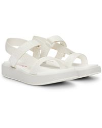 HUGO - Stacked-logo Sandals With Branded Straps - Lyst