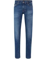 BOSS - Blaue Regular-Fit Jeans aus bequemem Stretch-Denim - Lyst