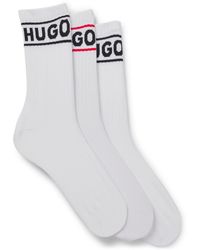 HUGO - Dreier-Pack Kurze Socken Mit Logos - Lyst
